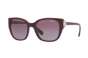 Image of Vogue VO5061SB Progressive Prescription Sunglasses VO5061SB-23218H-53 - Lens Diameter 53 mm, Frame Color Top Eggplant On Pink