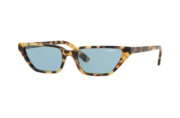Image of Vogue VO5235S Sunglasses 260580-53 - Brown Yellow Tortoise Frame, Blue Lenses