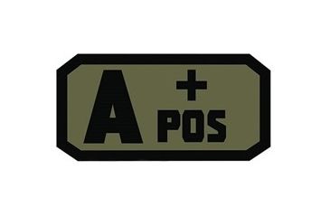 Image of Voodoo Tactical Blood Type Rubber Patch, A+ Pos, OD Green, 07-0991004000