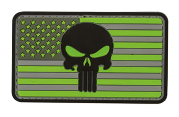 Image of Voodoo Tactical Punisher Flag Patch, Hi-Viz Green/Gray, 07-0813000000