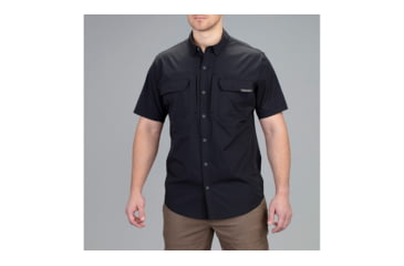 Image of Vortex Callsign Short Sleeve Button Up - Mens, Black, Medium, 121-36-BLKM
