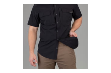 Image of Vortex Callsign Short Sleeve Button Up - Mens, Black, Medium, 121-36-BLKM