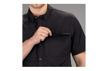 Image of Vortex Callsign Short Sleeve Button Up - Mens, Black, Medium, 121-36-BLKM