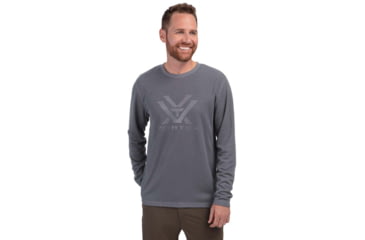 Image of Vortex Core Logo LS Performance Grid Shirt - Mens, Turbulence, XL, 222-43-TRBXL