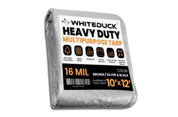 Image of White Duck Super Heavy Duty Poly Tarp, Silver/Black, 10ft x 12ft, PT-10x12-SB