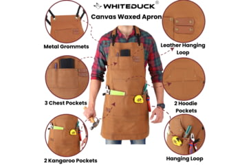 Image of White Duck Work Apron, Brown, WWD-002