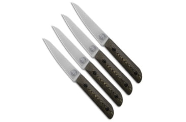 Image of White River White River Knives Liong Mah Four Steak Knife Set Maple &amp; Blk Richite, Black/Brown, Magnacut, adult, BHQ-240391