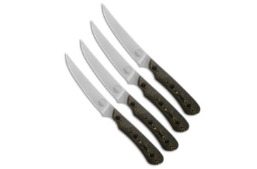 Image of White River White River Knives Smith &amp; Sons Four Steak Knife Set Maple &amp; Blk Richlite, Black/Brown, Magnacut, adult, BHQ-240396