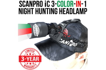 Image of Wicked Hunting Lights ScanPro iC 3-Color-In-1 Night Hunting Headlamp Kit, Green/Red/White, W2025
