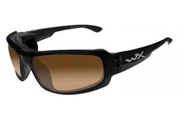 Image of Wiley X Airborne Sunglasses - LA Light Adjusting Bronze Brn/Gloss Black CCAIR06