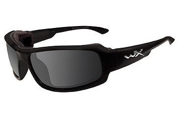 Image of Wiley X Airborne Sunglasses - Gloss Black Frame w/ Smoke Lenses CCAIR01