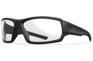 Image of Wiley X Changeable Series Breach 2.5 Sunglasses, Matte Black Frame Gunmetal Logo, Clear Lens, CHBRC03
