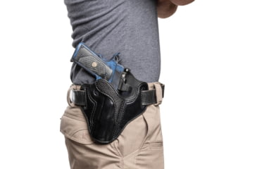 Image of Wilson Combat Optic Ready Cowhide Leather Outside the Waistband Holster, Full-Size 1911, Right, Black, OR1BLSR15