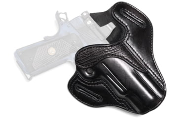 Image of Wilson Combat Optic Ready Cowhide Outside the Waistband Holster w/Rail, Full Size 1911, Right, Black, OR1BLSR15R