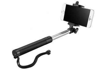 Image of Winbest XD-10 Selfie Stick w/ Built In Bluetooth Shutter, USB Charging Port, Silver, Extends from 7 in - 30 in BK12639