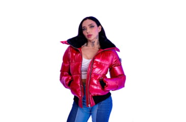 Image of Woodpecker Woody Bomber Jacket - Womens, Raspberry/Red, L, WPW006-RAS-L