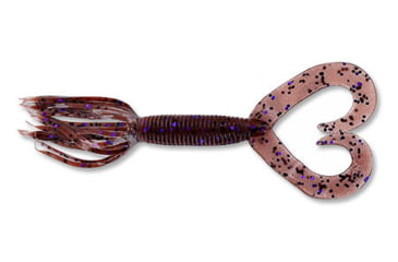 Image of Yamamoto Baits Double Tail Hula Grub, 4in, 10pk, Cinnamon Brown with Large Black &amp; Large Purple Body, 93-10-221