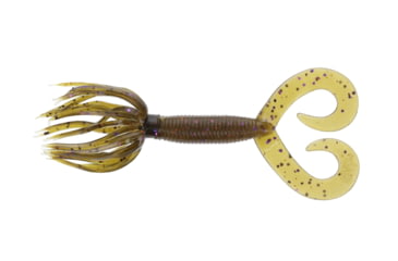 Image of Yamamoto Baits Double Tail Hula Grubs - 10 Packs, Green Pumpkin w/ Purple &amp; Copper Flake, YAM-93-10-330