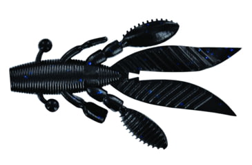 Image of Yamamoto Baits Flappin Hog Creature Bait, 3.75in, 7pk, Black with Large Blue, FH-07-021