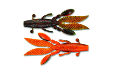 Image of Yamamoto Baits Flappin Hog Creature Bait, 3.75in, 7pk Watermelon with Copper Flake &amp; Orange with Red Flake, FH-07-956