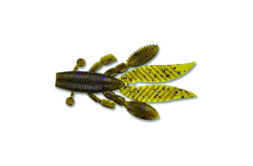 Image of Yamamoto Baits Flappin Hog Creature Bait, 4.5in, 5pk, Green Pumpkin with Purple &amp; Small Copper, FHL-05-330