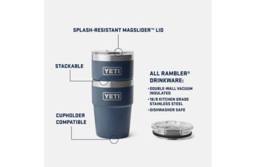Image of Yeti Rambler 16 oz Stackable Cup - NCAA Illinois, Navy, 28100006619