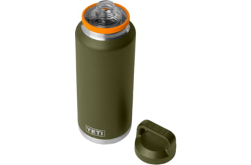 Image of Yeti Rambler 46 oz Water Bottle w/Chug Cap, Olive/King Crab Orange, 21071508521