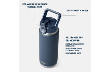 Image of Yeti Rambler 26 oz Water Bottle w/Straw Cap
