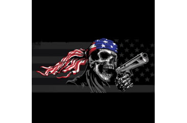 Image of Zan Headgear Cotton Flydanna, One Size, USA Gun Skull, Z711