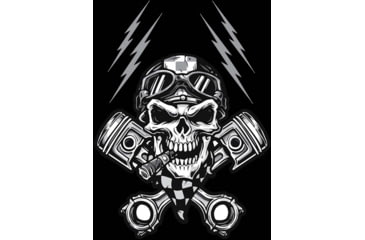 Image of Zan Headgear Cotton Flydanna, One Size, Biker Skull, Z712