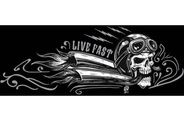 Image of Zan Headgear Cotton Flydanna, One Size, Biker Skull, Z712