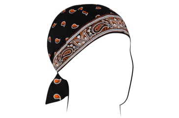 Image of Zan Headgear Cotton Flydanna, One Size, Black/Orange, Z197