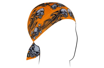 Image of Zan Headgear SportFlex Flydanna, One Size, Orange Tribal Skull, ZL669