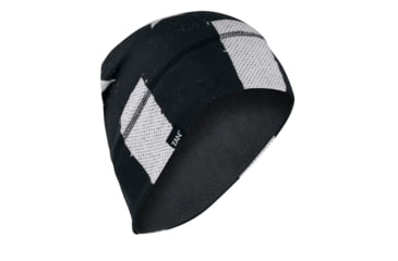 Image of Zan Headgear Fleece Lined SportFlex Helmet Liner/Beanie - Mens, Black and White Flag, WHLF091