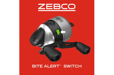 Image of Zebco 33 Pistol Spincast Reel and Rod Combo, 5ft 6in 2-PC Fiberglass Rod w/ EVA Handle, QuickSet Anti-Reverse Reel w/ Bite Alert, Silver, 33562PMA.NS4