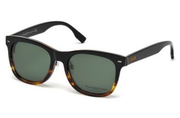 Image of Zegna Couture ZC0001 Sunglasses - Black Frame Color, Green Polarized Lens Color
