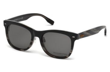 Image of Zegna Couture ZC0001 Sunglasses - Black Frame Color, Smoke Lens Color