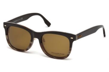 Image of Zegna Couture ZC0001 Sunglasses - Dark Brown Frame Color, Roviex Polarized Lens Color