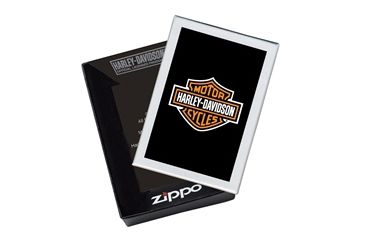 Image of Zippo Harley-Davidson Flaming Skull Lighter, Gray Dusk 28618