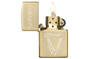 Image of Zippo Harp Guinness High Polish Brass Pocket Lighter, 29651