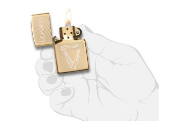 Image of Zippo Harp Guinness High Polish Brass Pocket Lighter, 29651