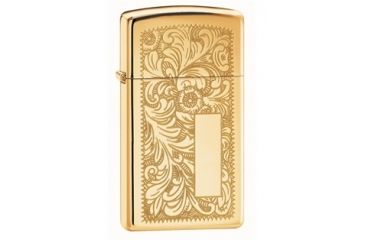 Image of Zippo Venetian Classic Style Slim Lighter, High Polish Brass 1652B
