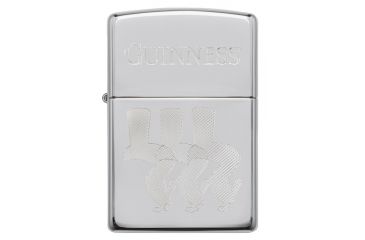 Image of Zippo Toucan Guinness High Polish Chrome Pocket Lighter, 29648