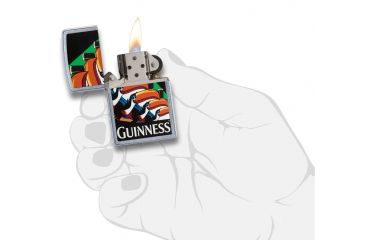 Image of Zippo Toucan Guinness Street Chrome Pocket Lighter, 29647