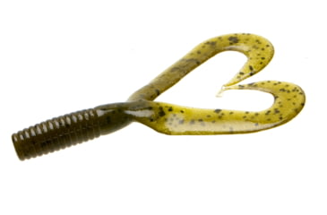 Image of Zoom Creepy Crawler Tail Grub/Trailer, 16 Pack, 3in, Green Pumpkin, 20025