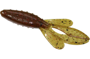 Image of Zoom Z-Hog Jr Creature Bait, 10 Pack, 3.5in, Green Pumpkin Red, 123202X