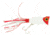 Arbogast Hula Popper Topwater Popper, 1 3/4in, 1/4 oz, Floating, White/Red Head, G770-01