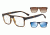 Armani EA4115F Progressive Prescription Sunglasses, 54mm, Matte Havana, EA4115F-50891W-54-PRO