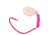 BearPaw Flicker Snelled Hook, Wide Gap, Kahle Red, 12in Mono, Size 2, 6 per Pack, FNRWB-2
