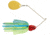 Booyah J.C. Covert Spinnerbait, 1oz, G Col Blue Chart/Rd Hd, BYCVS1GC725